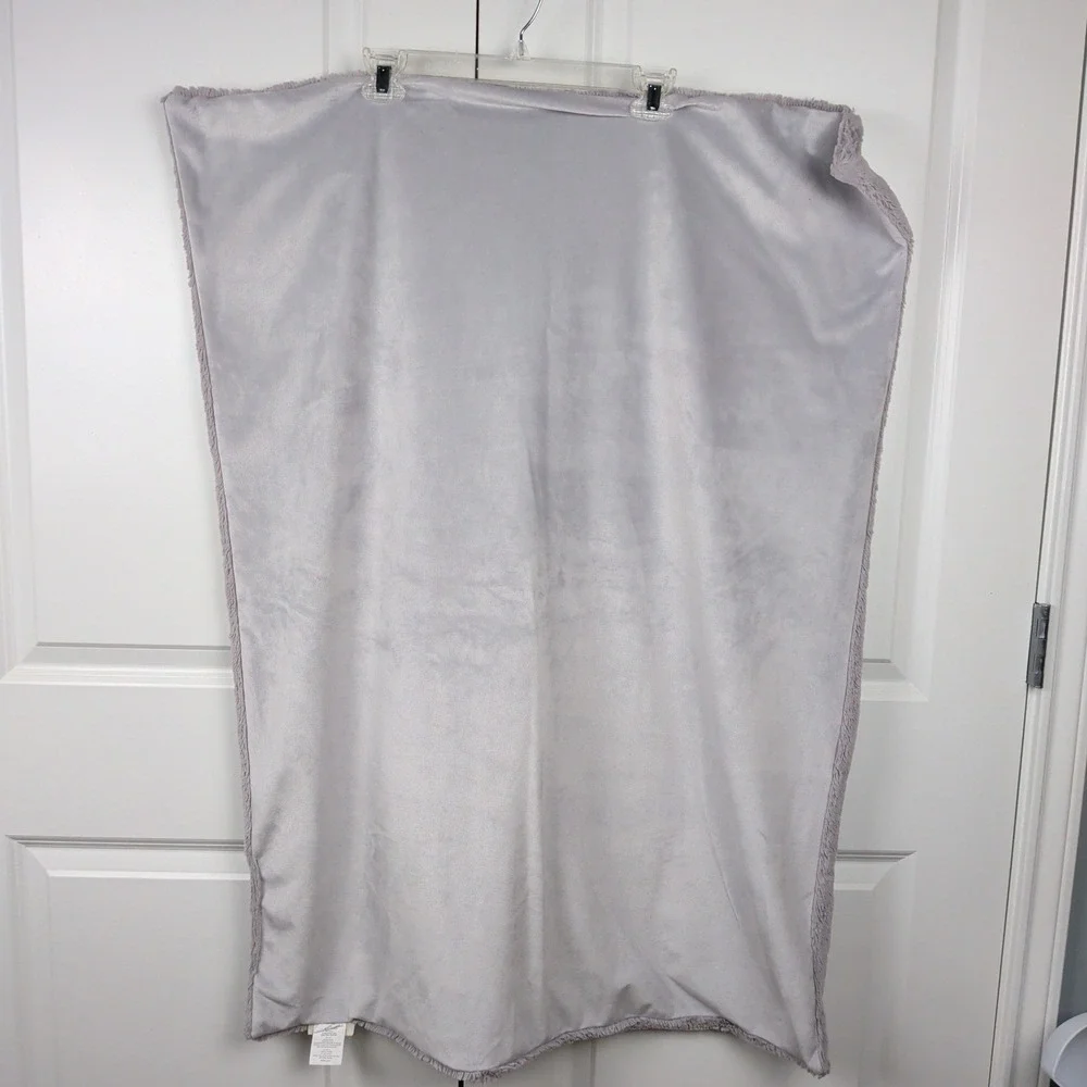 Pottery Barn Kids Plush Stroller Blanket Gray Double Side Gender Neutral Minimal